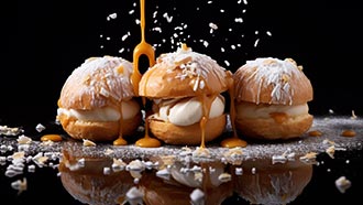 Petits choux au praliné
